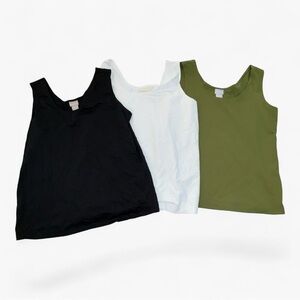 Chico’s Tank Top Shell Bundle (3) | Size 1 | Layering Basics | Black White Green